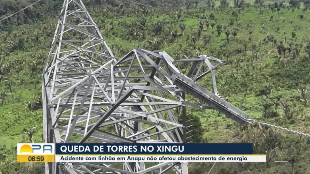 Cinco torres de energia caem após forte tempestade no Pará