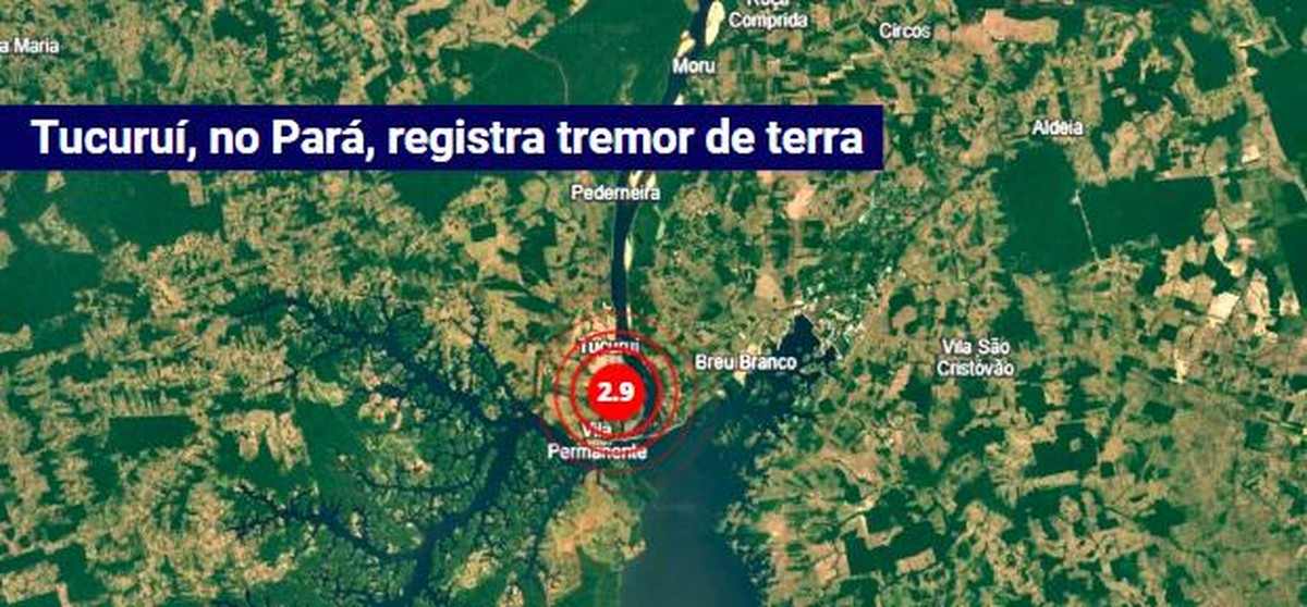 Tremor de terra é registrado em Tucuruí, no Pará