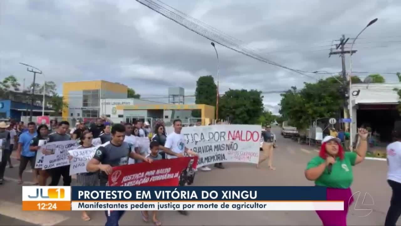 Manifestantes cobram justiça pelo assassinato de agricultor que liderava acampamento no Pará