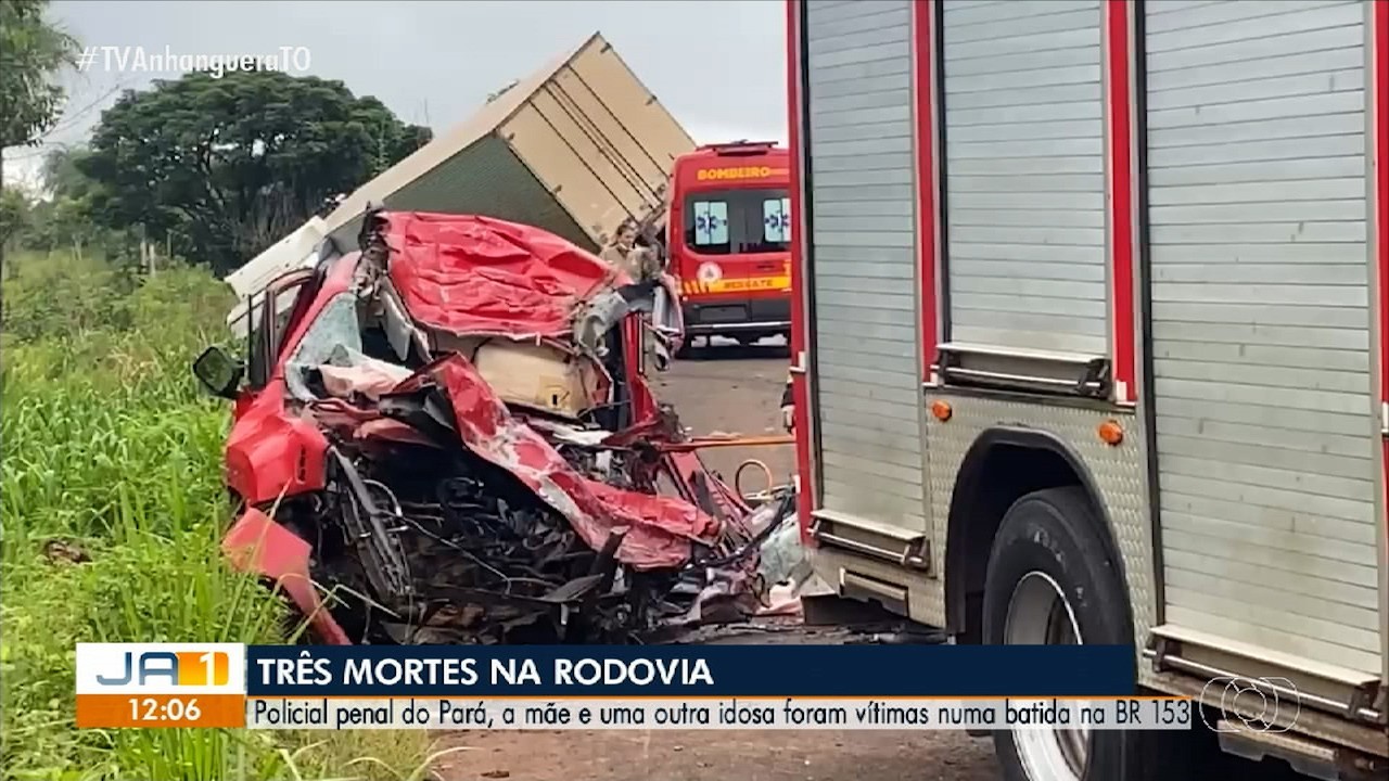 Policial penal, mãe e avó morrem em acidente entre carro e caminhão na BR-153 | Tocantins