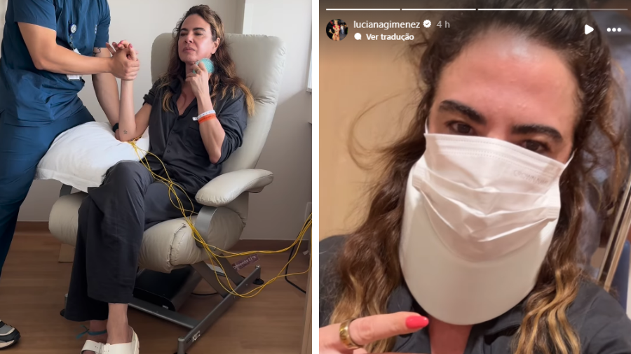 Luciana Gimenez faz fisioterapia após cirurgia de emergência