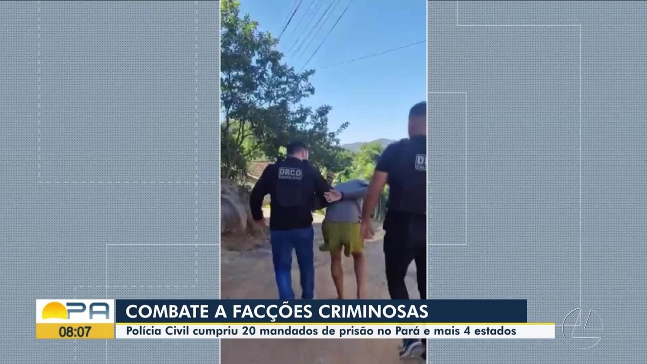 Operação cumpre mandados de prisão contra membros de facções criminosas no Pará e mais 4 estados