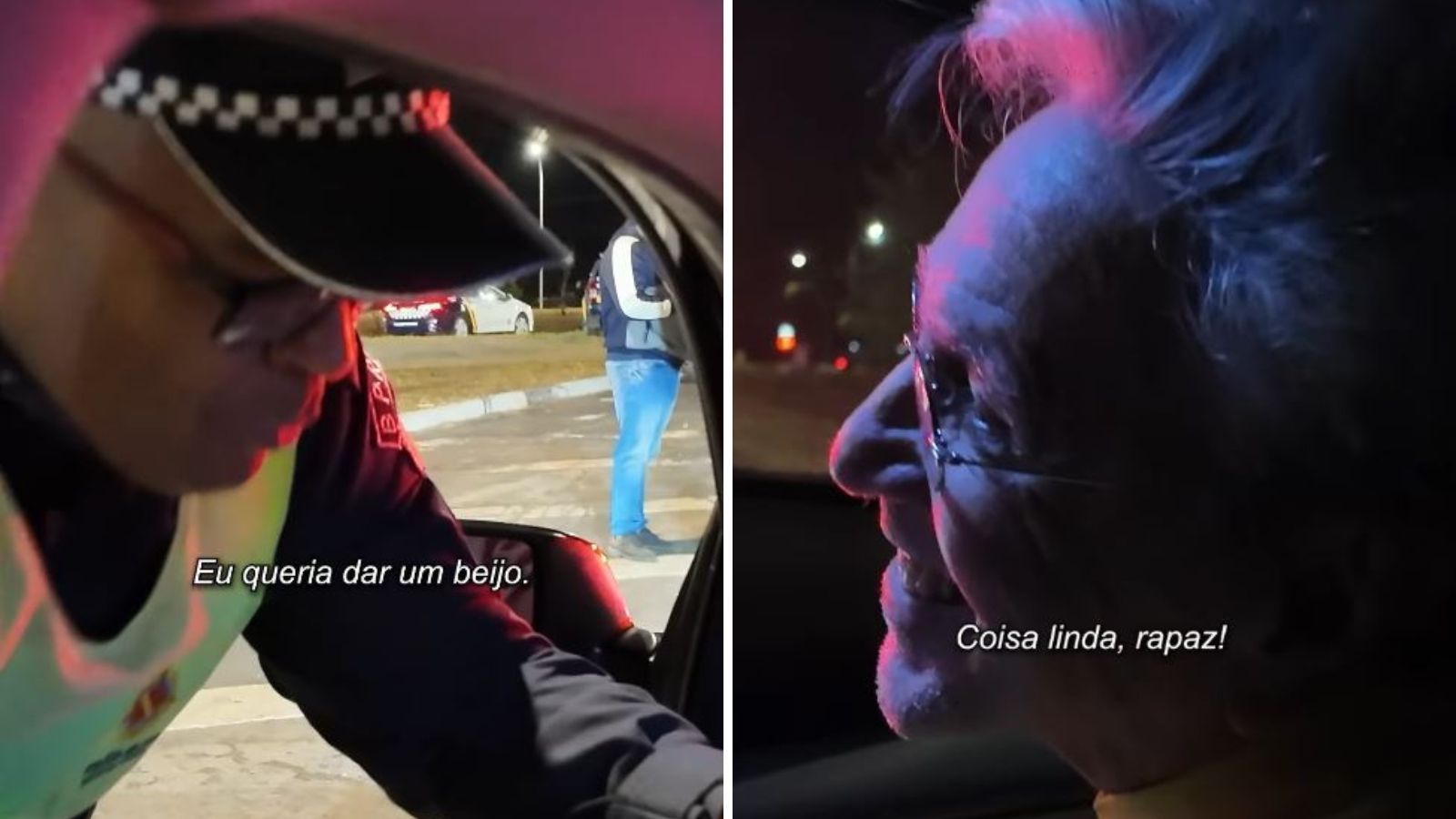 Caetano Veloso ganha beijo de policial militar em blitz; assista ao vídeo
