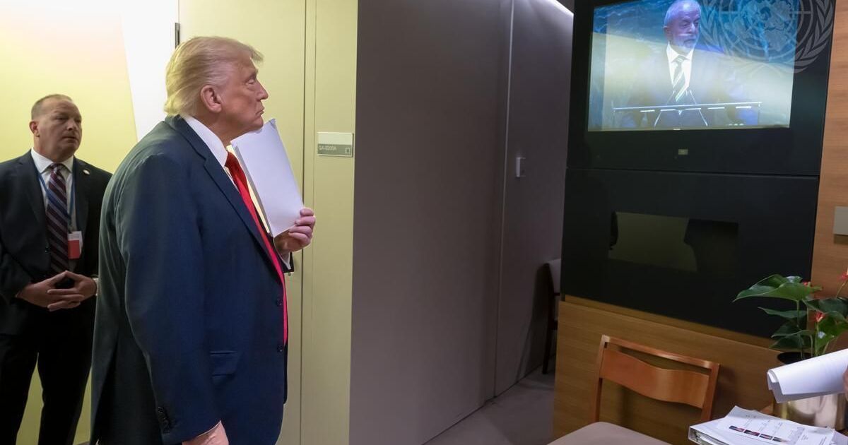 ONU divulga foto de Trump assistindo Lula discursar na Assembleia Geral