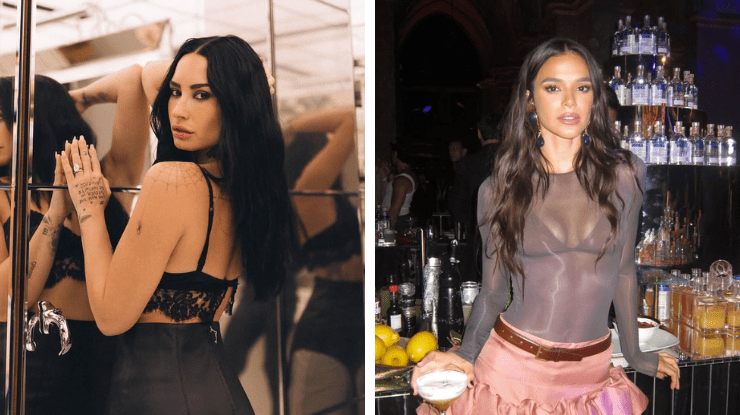 Demi Lovato e Bruna Marquezine se encontram em evento; veja momento