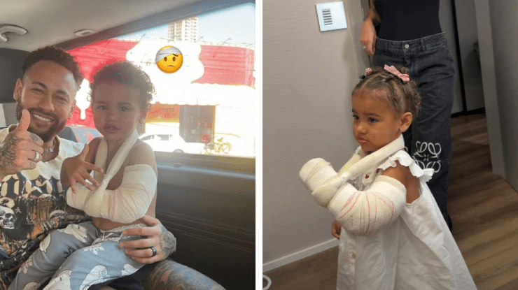 Filha de Neymar é levada ao hospital após machucar o braço