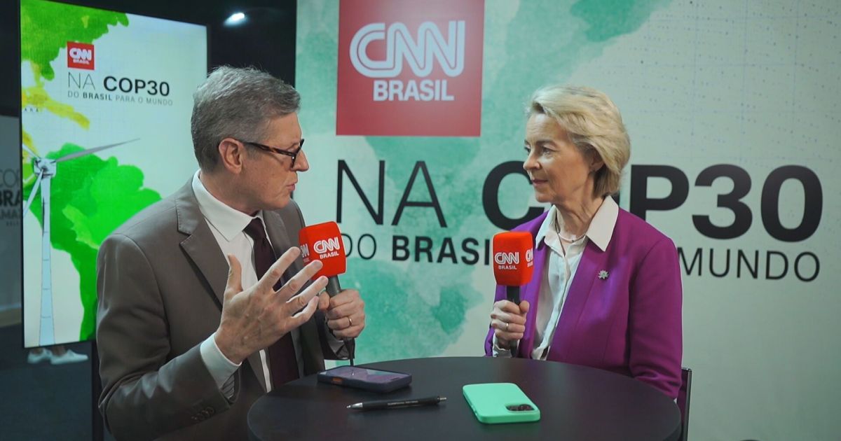 Estamos no caminho para atingir metas até 2030, diz Von der Leyen à CNN