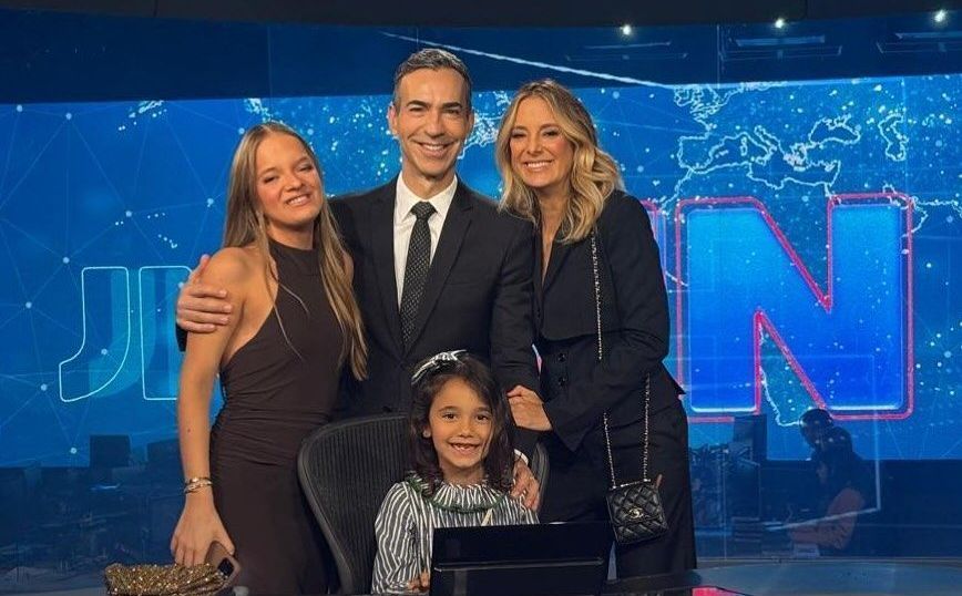 Tici Pinheiro celebra estreia de César Tralli no "Jornal Nacional"